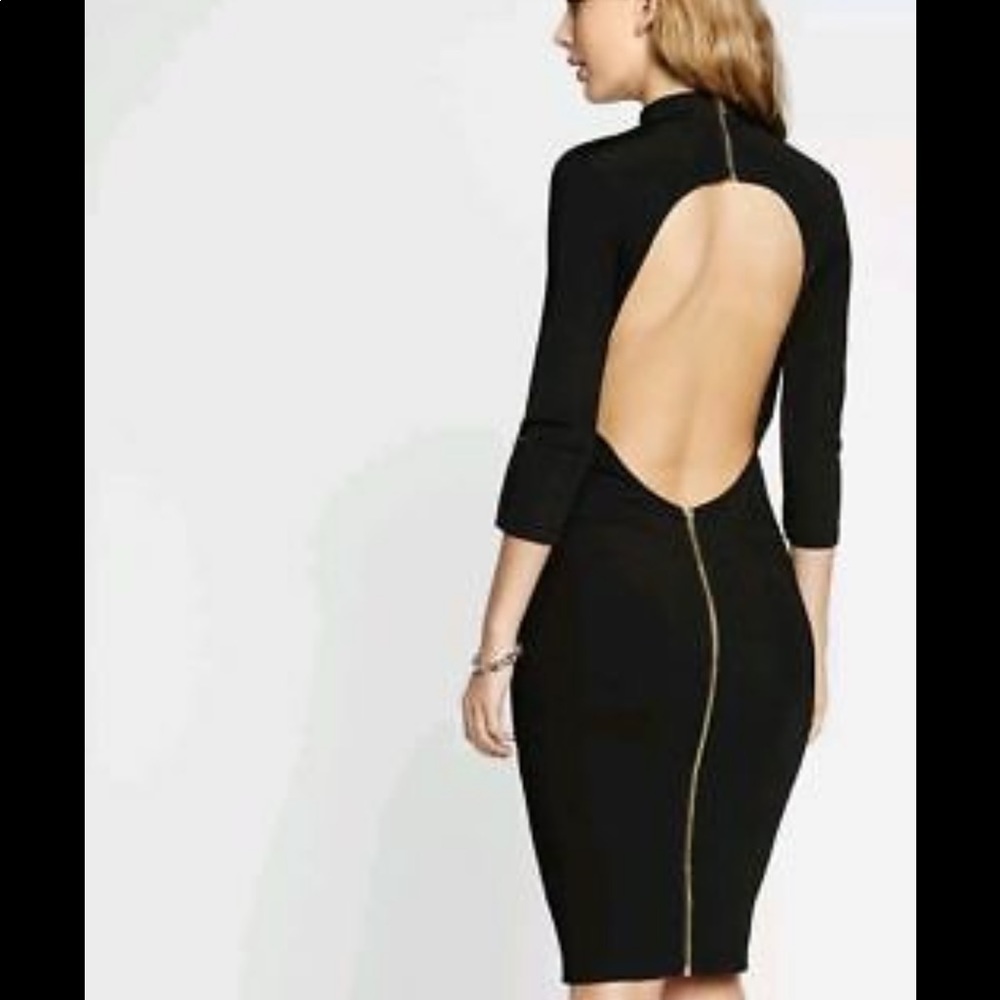 Express Black open back little black dress